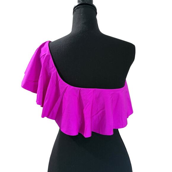 NWT! Trina Turk Monaco Ruffle One Shoulder Bikini Top in Stargazer - Size 10 - Picture 8 of 10